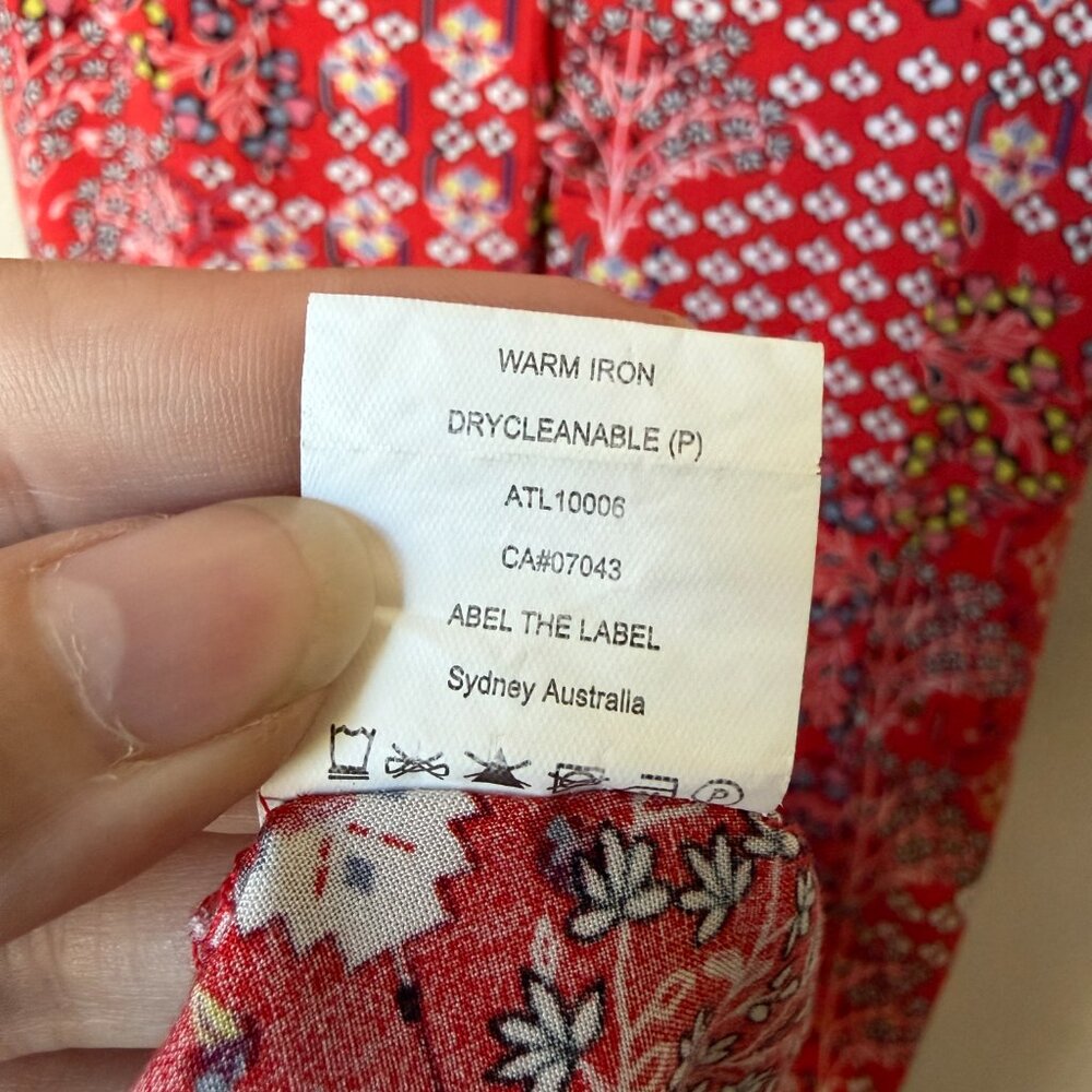 Abel The Label Anthropologie Red Floral Hi-Low Dress Size XS - Picture 6 of 6
